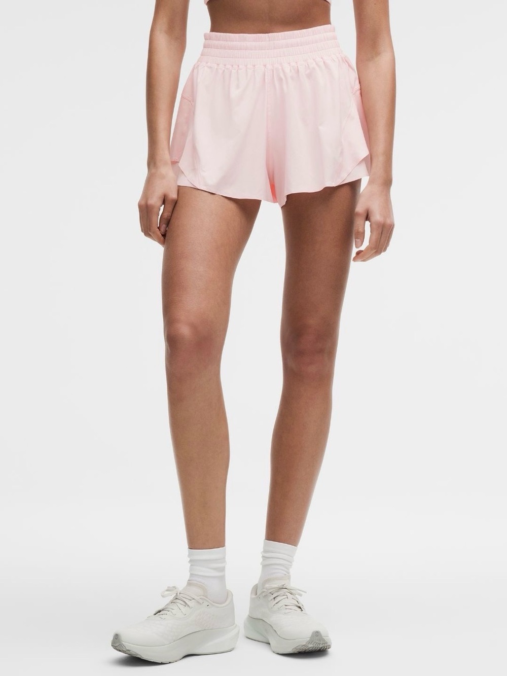lululemon Shake It Out High Rise Run Short 2.5” inseam in Pink Pearl